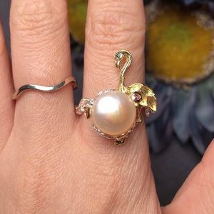 ‼️Clearance‼️Sterling silver natural pearl ring